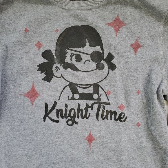 Milky With Eyepatch Gray Sweatshirt Knight Time by Knights of Bedlam & Horror  S - Picture 2 of 12